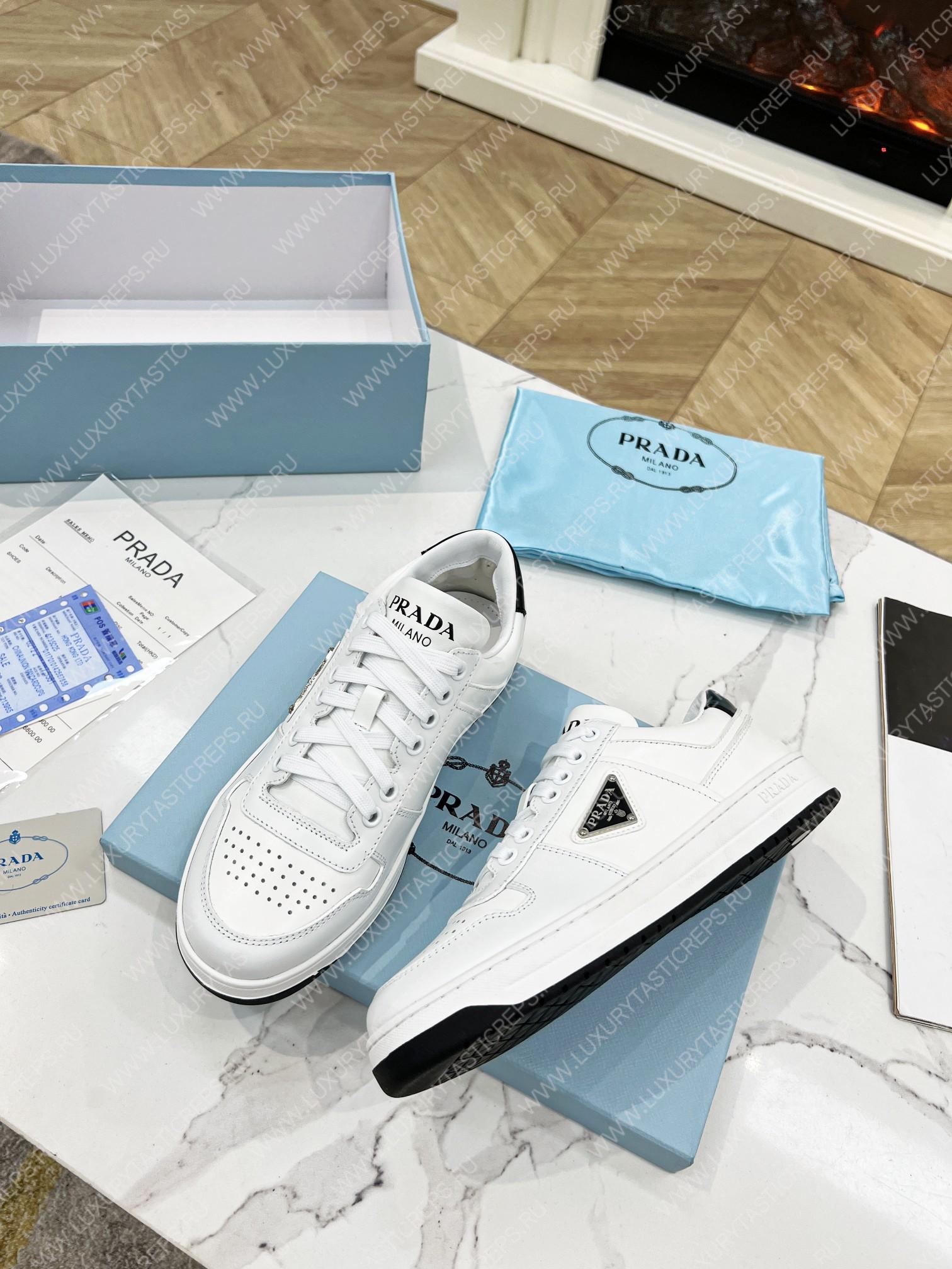 Pra*a downtown leather sneakers white/black 2ee364