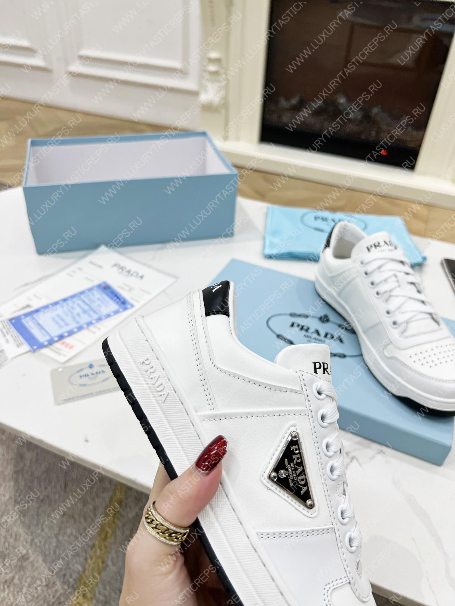 Pra*a downtown leather sneakers white/black 2ee364