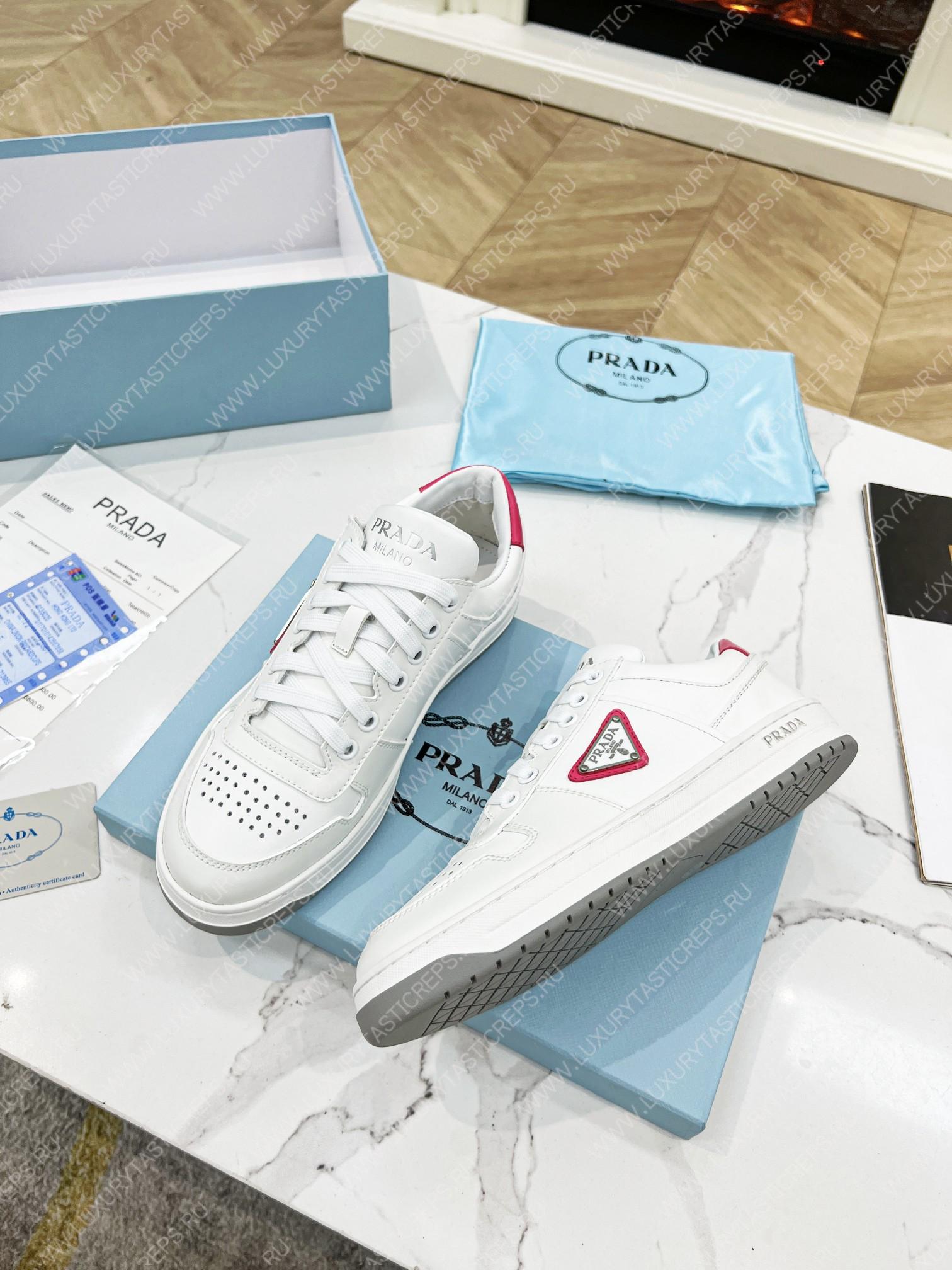 Pra*a downtown leather sneakers white/pink 2ee364