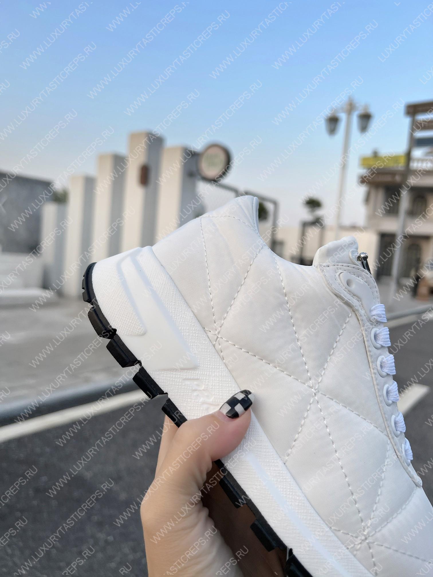 Pra*a quilted nylon sneakers white/black 2ee367