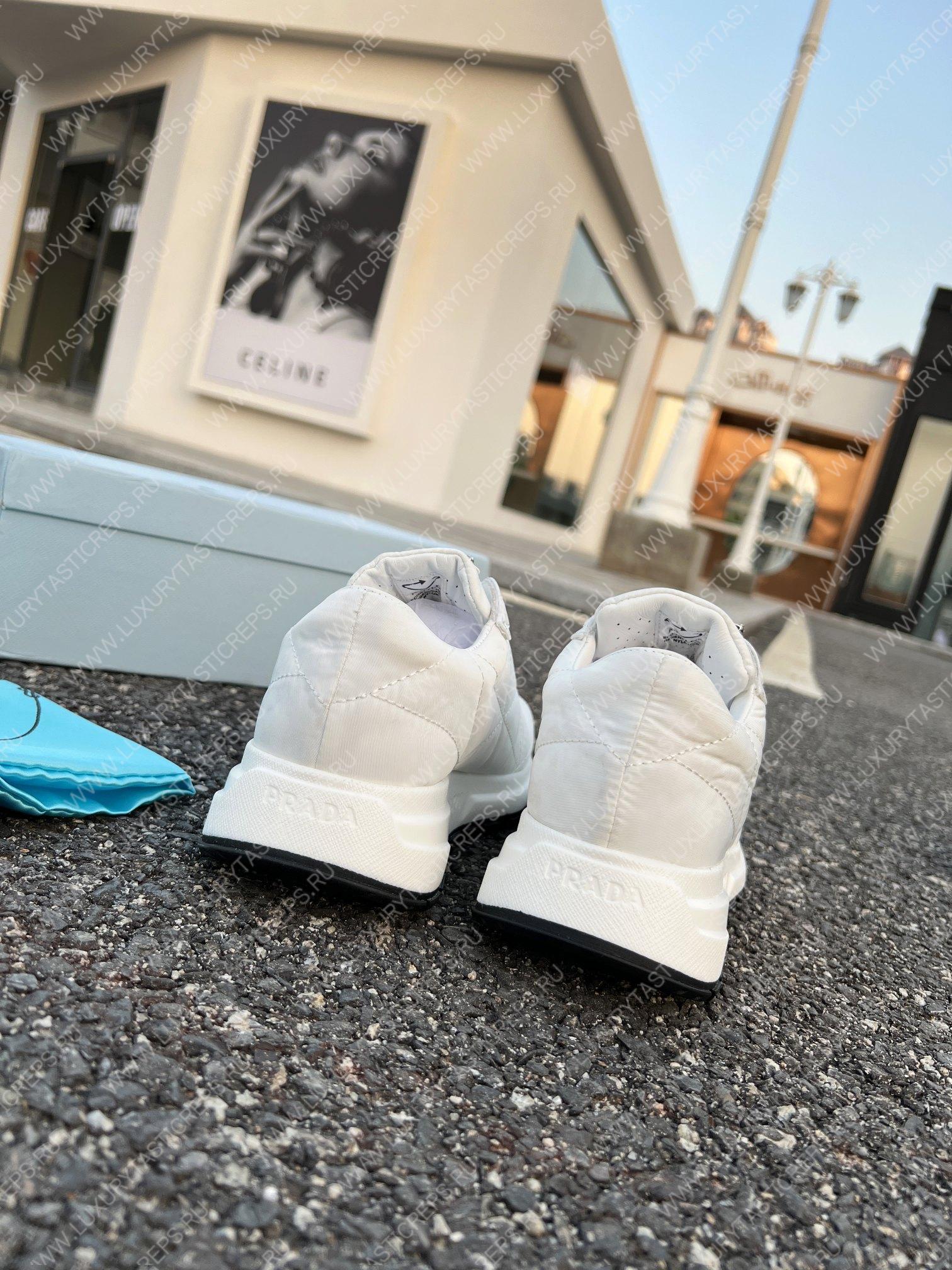 Pra*a quilted nylon sneakers white/black 2ee367