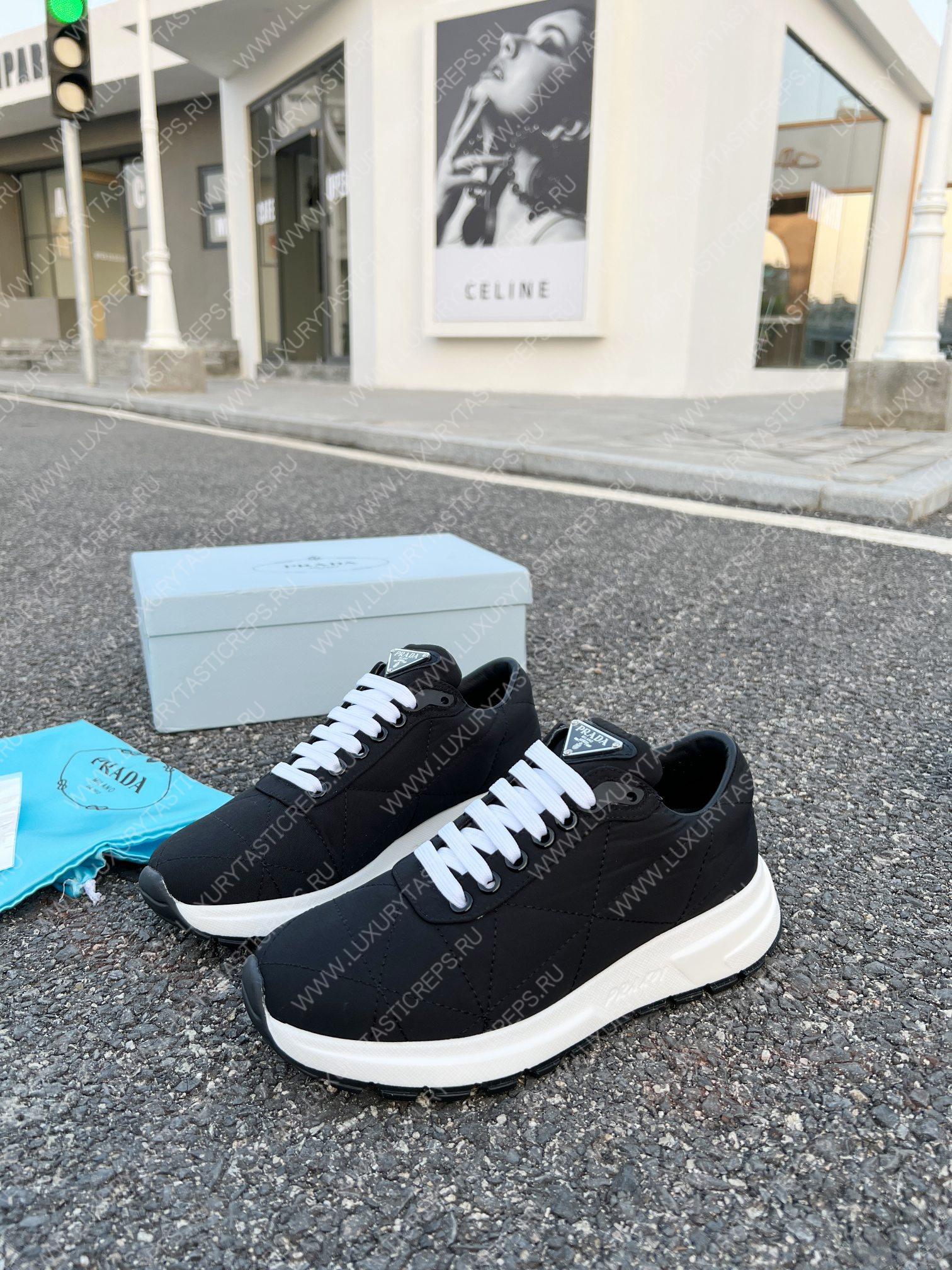 Pra*a quilted nylon sneakers black 2ee367