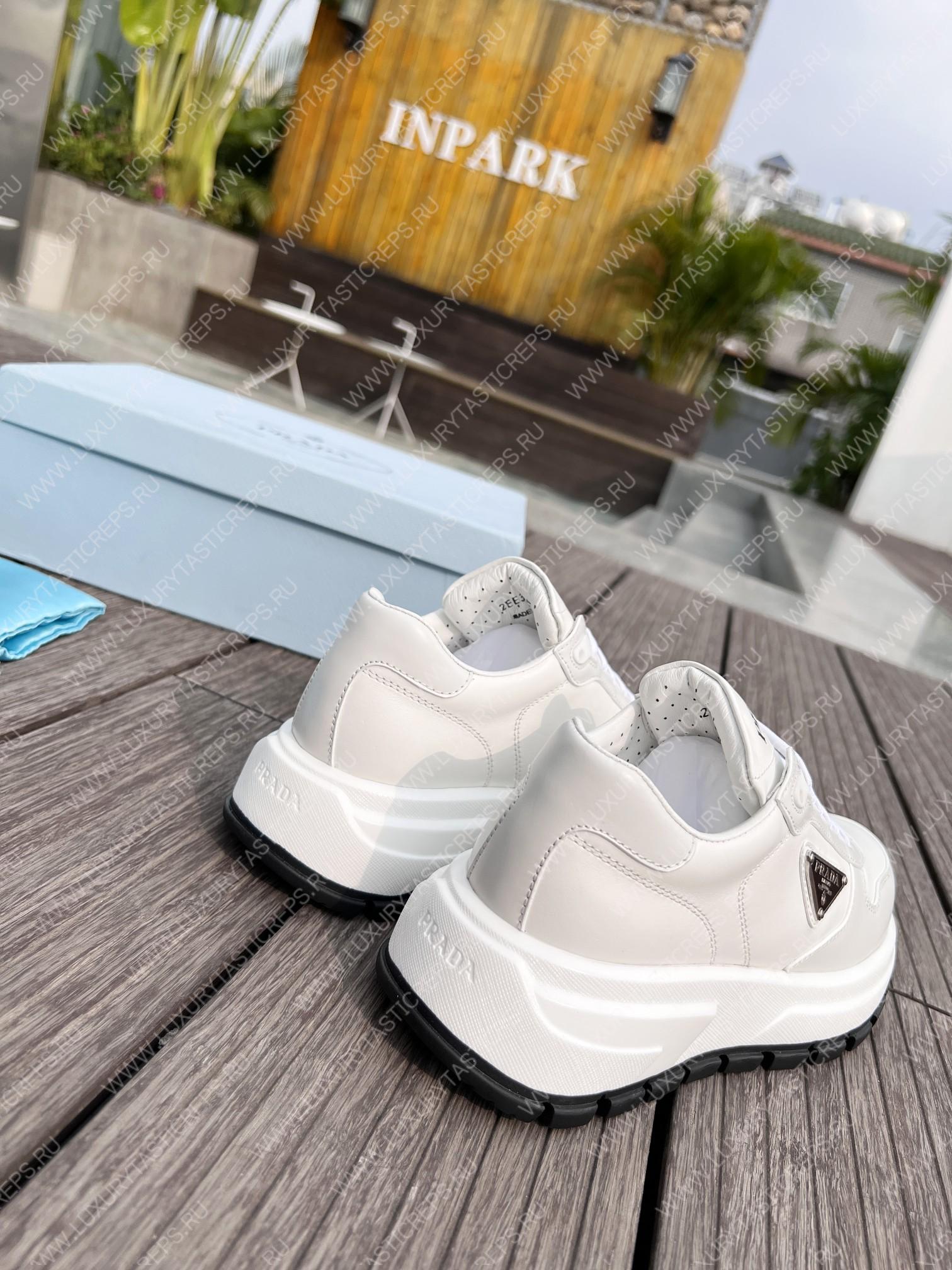 Pra*a nylon gabardine sneakers white/black 1e804m