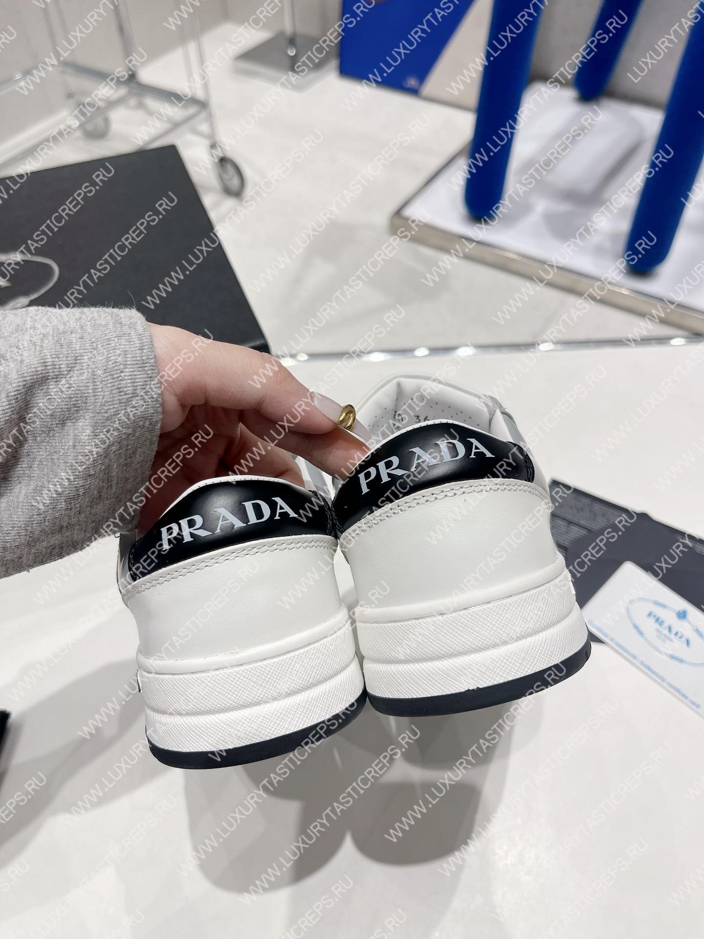 Pra*a district perforated leather sneakers white/cornflower blue 1e790m