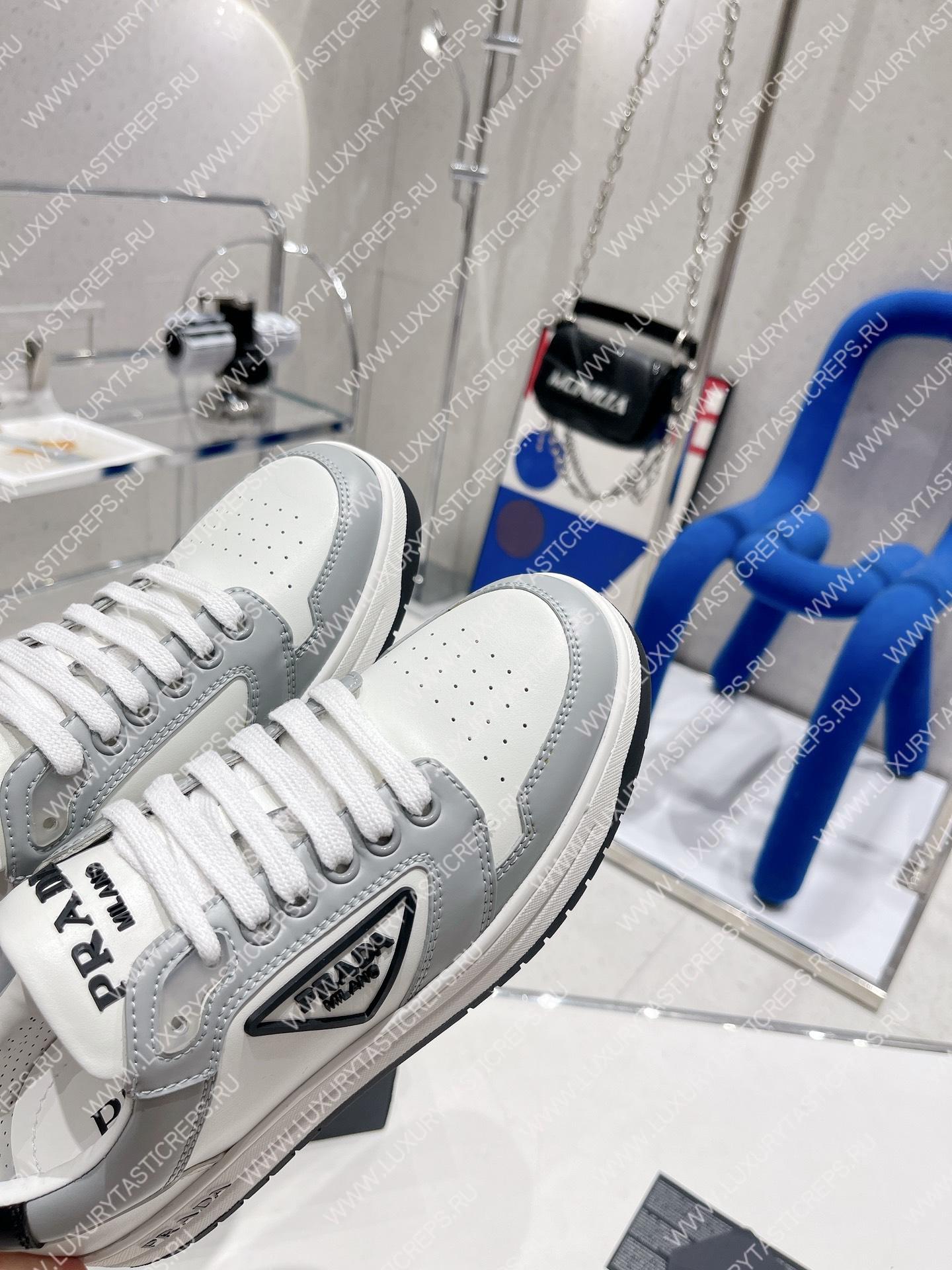 Pra*a district perforated leather sneakers white/cornflower blue 1e790m