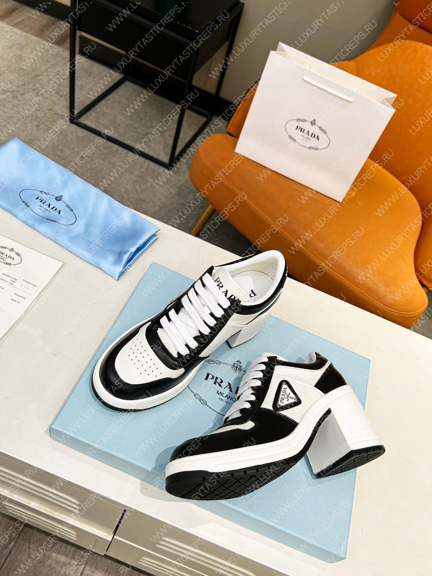 Pra*a downtown high heeled sneakers white/black 1e792m