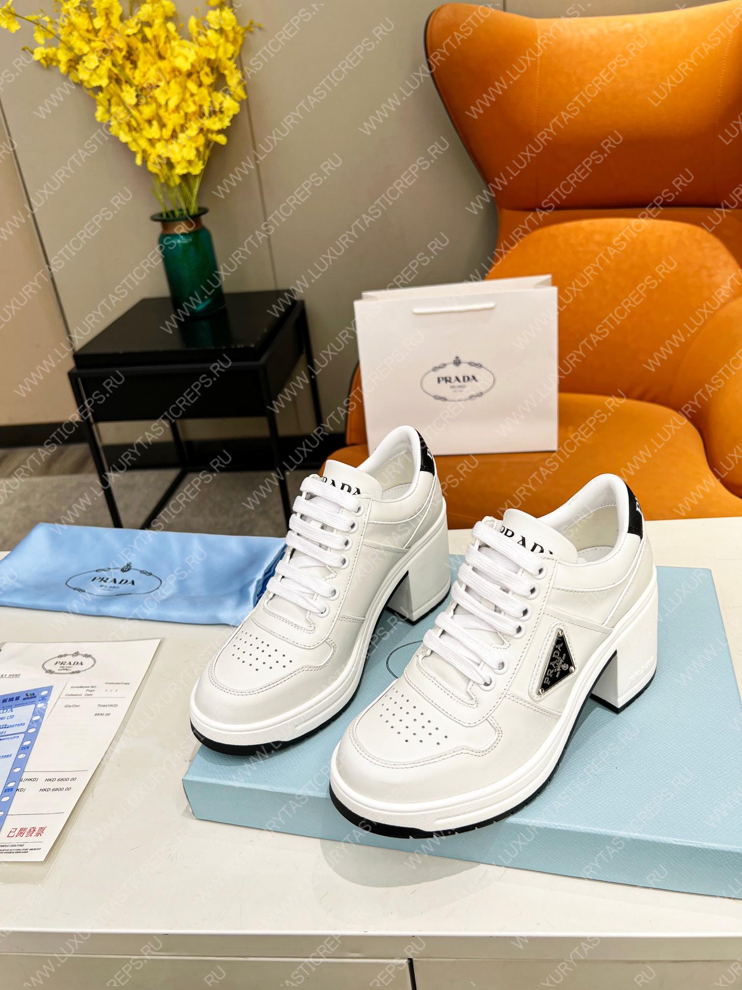 Pra*a downtown high heeled sneakers white 1e792m