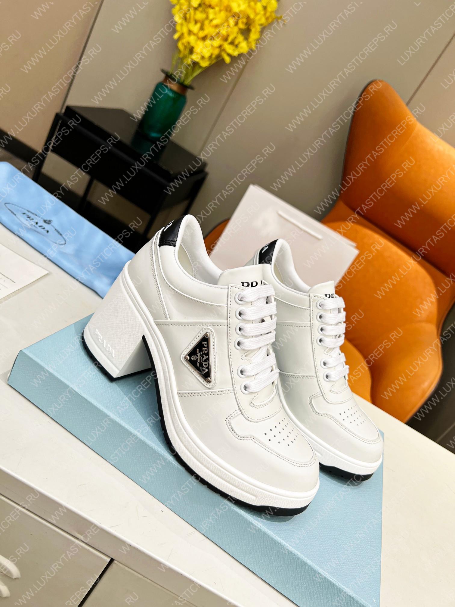 Pra*a downtown high heeled sneakers white 1e792m