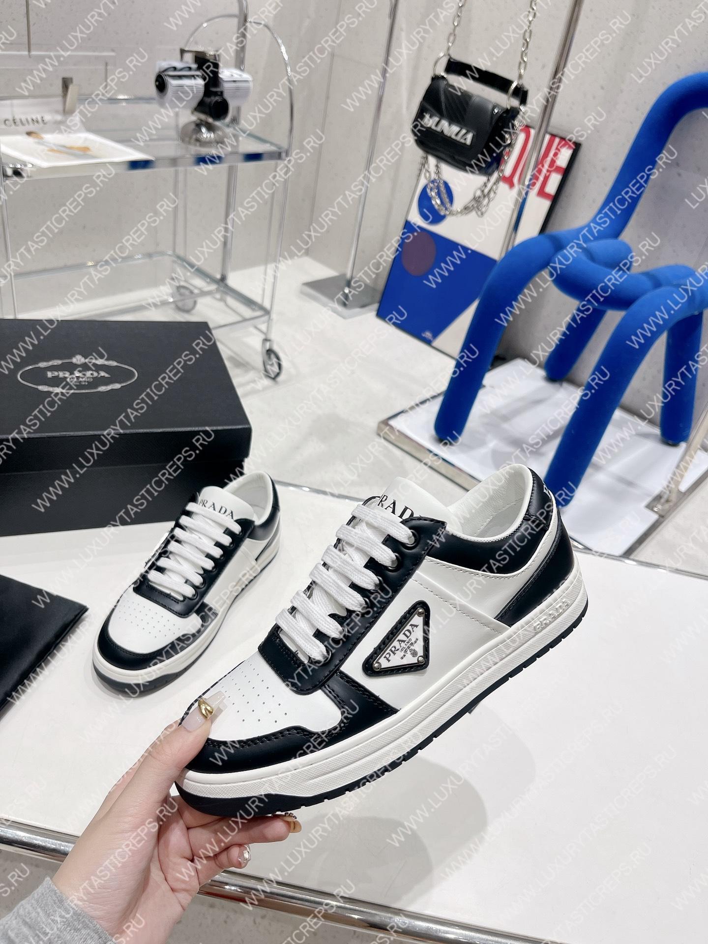 Pra*a downtown leather sneakers white/black 2ee364