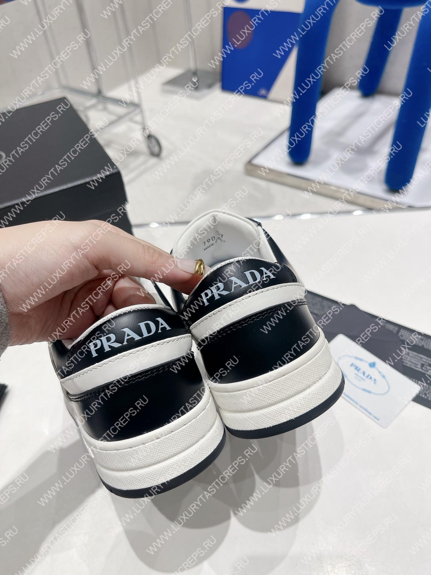 Pra*a downtown leather sneakers white/black 2ee364