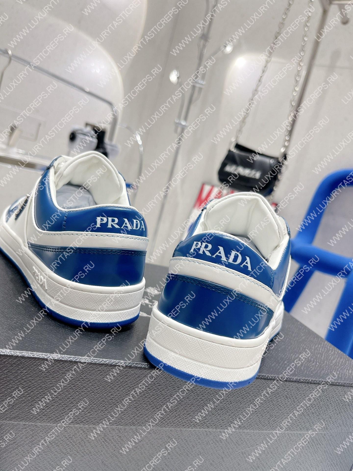 Pra*a downtown leather sneakers white/cobalt blue 2ee364