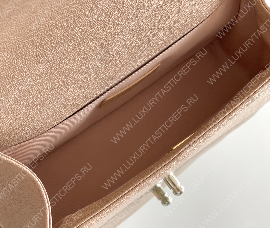 Ch*el boy handbag dark nude a67086