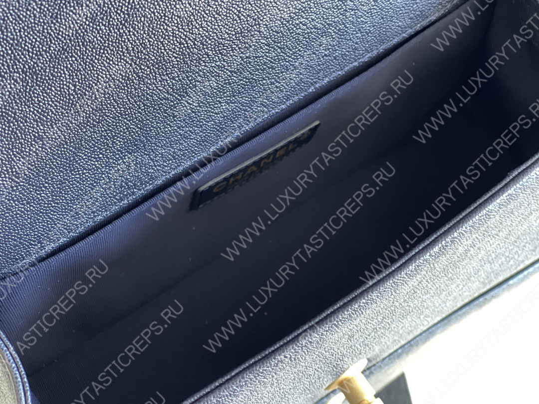 Ch*el boy handbag navy blue a67086