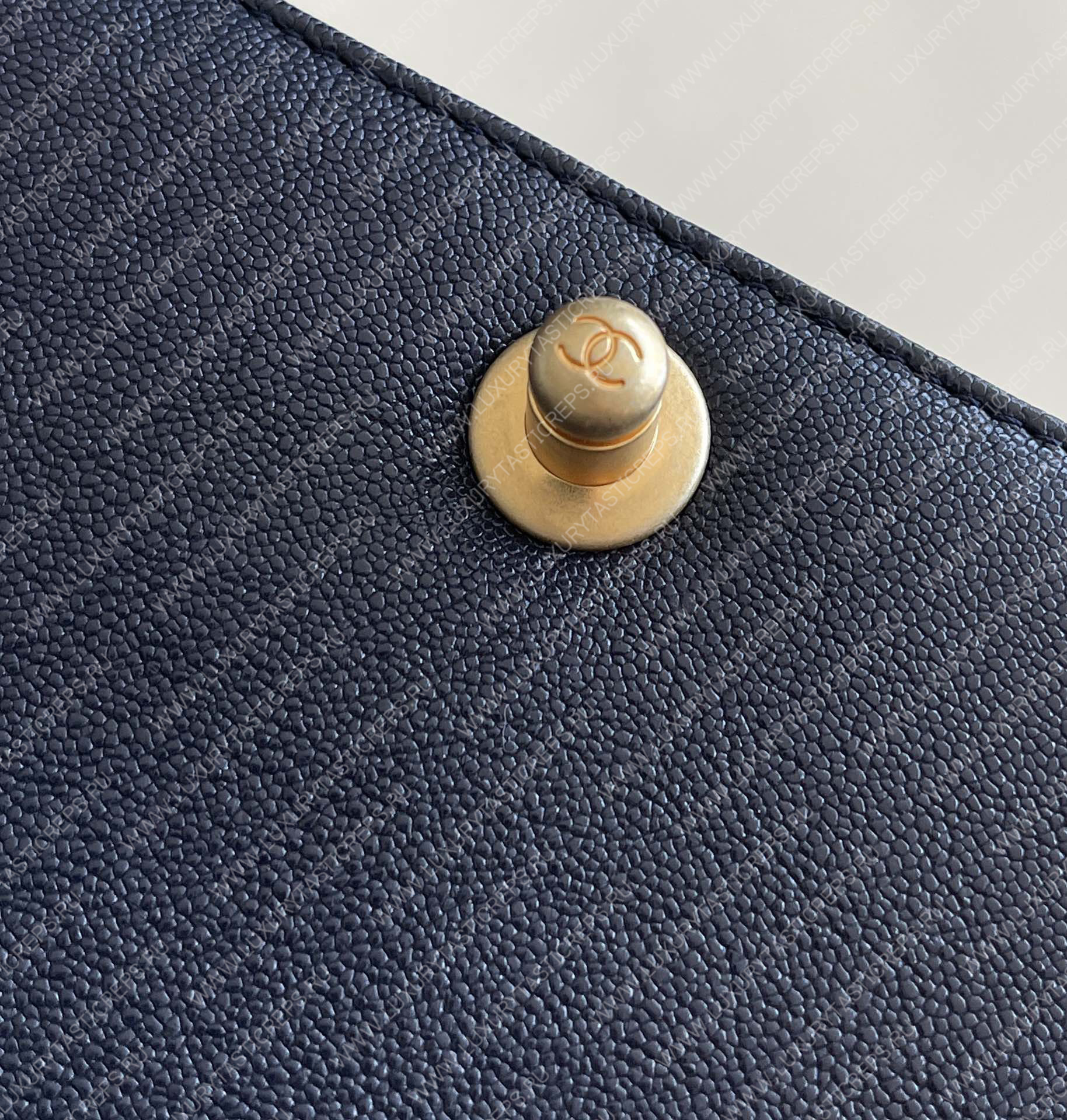 Ch*el boy handbag navy blue a67086