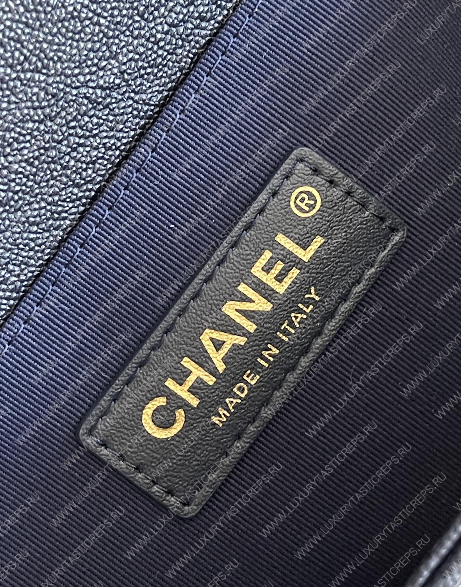 Ch*el boy handbag navy blue a67086