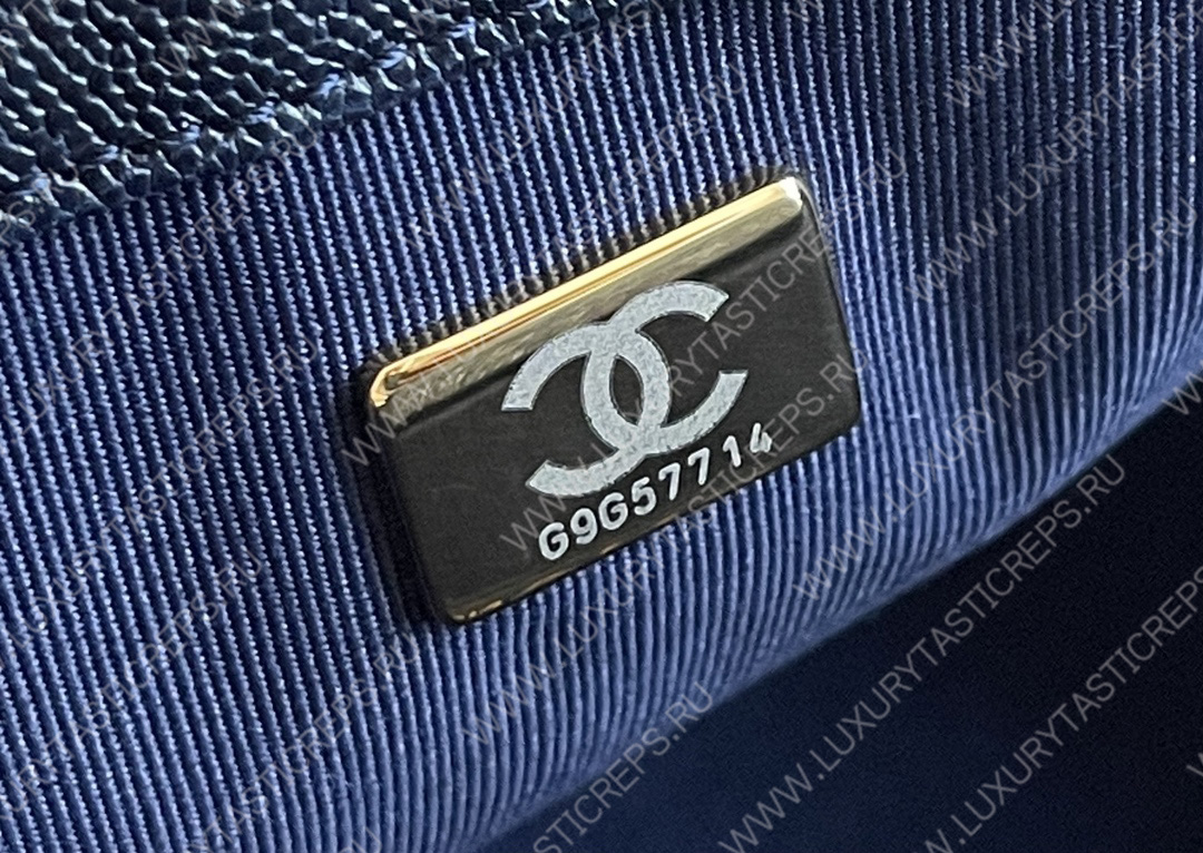 Ch*el boy handbag navy blue a67086