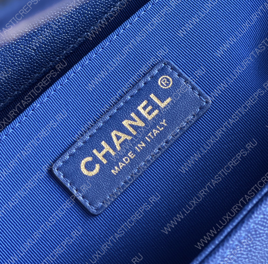 Ch*el boy handbag blue a67086
