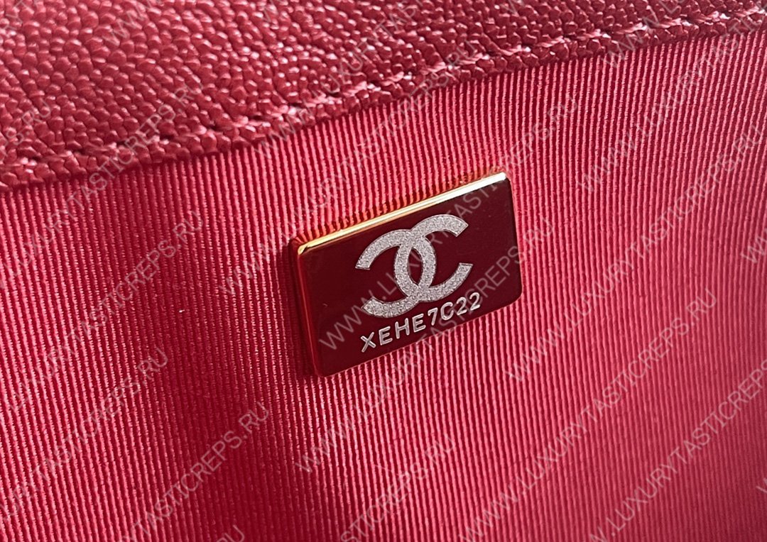 Ch*el boy handbag red a67086