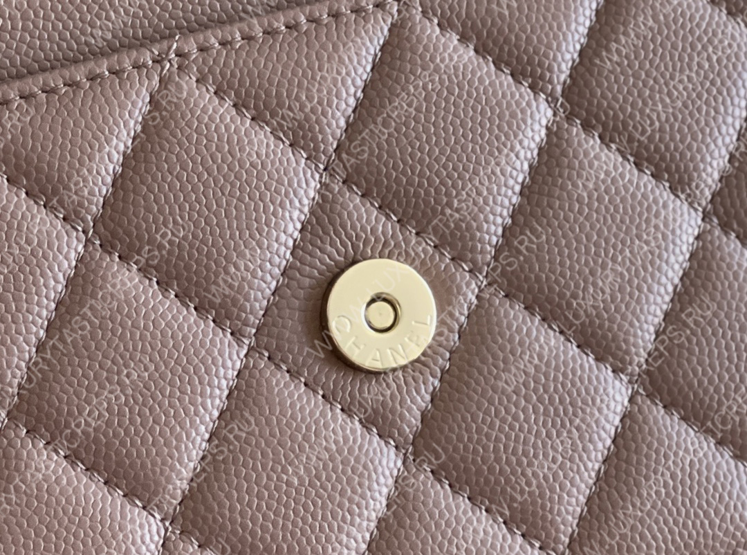 Ch*el classic wallet on chain dark nude ap0250