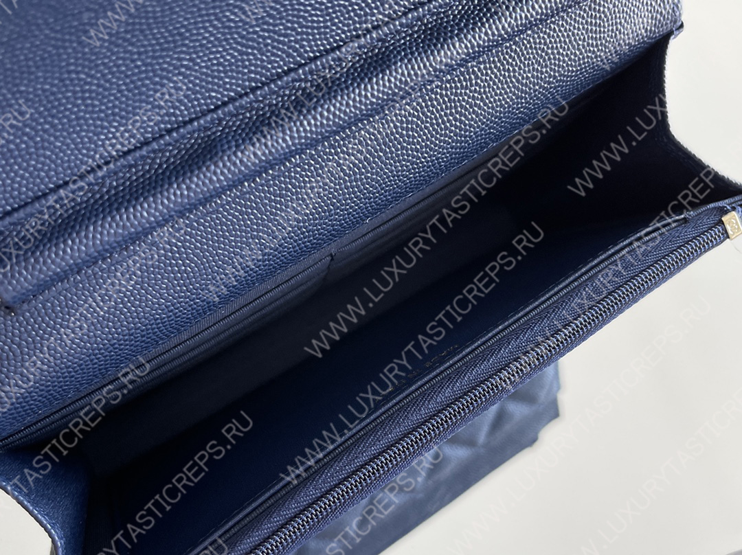 Ch*el mini flap bag navy blue a33814