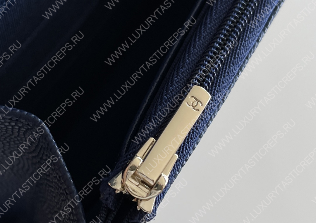 Ch*el mini flap bag navy blue a33814