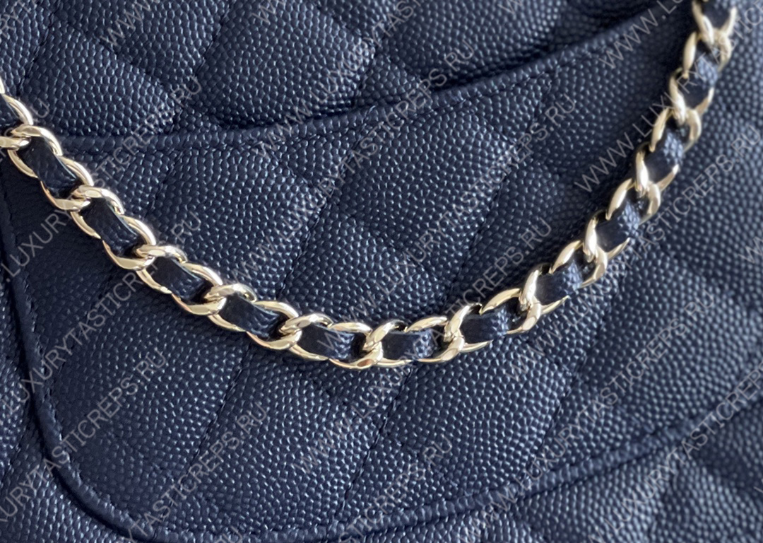 Ch*el mini flap bag navy blue a33814