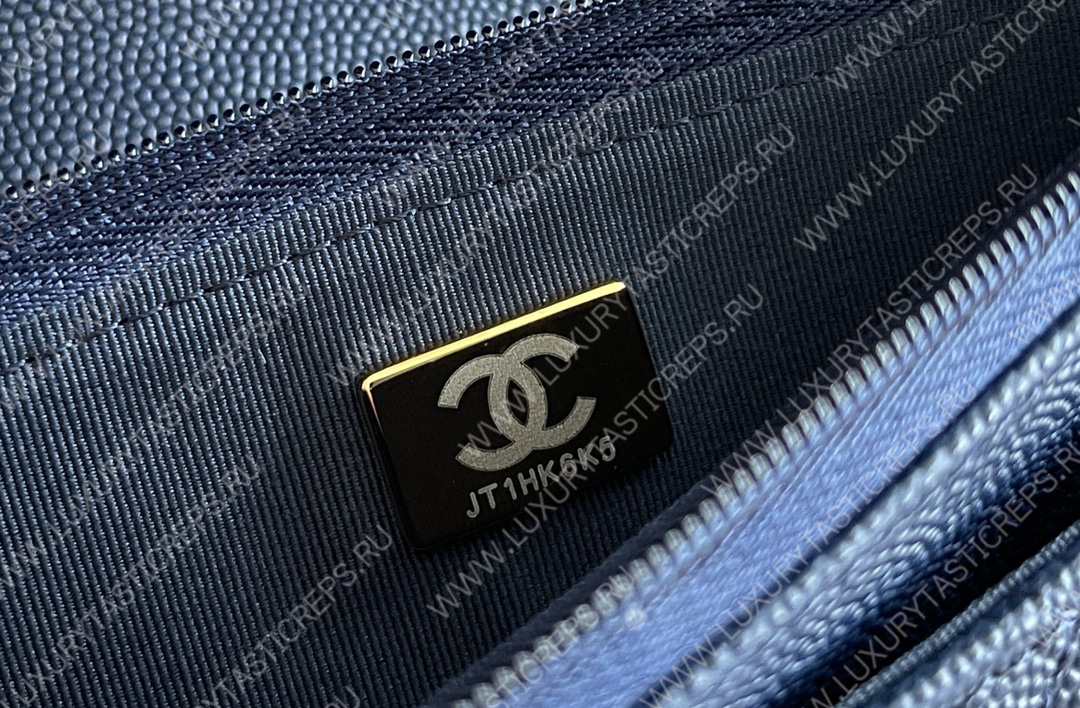 Ch*el mini flap bag navy blue a33814