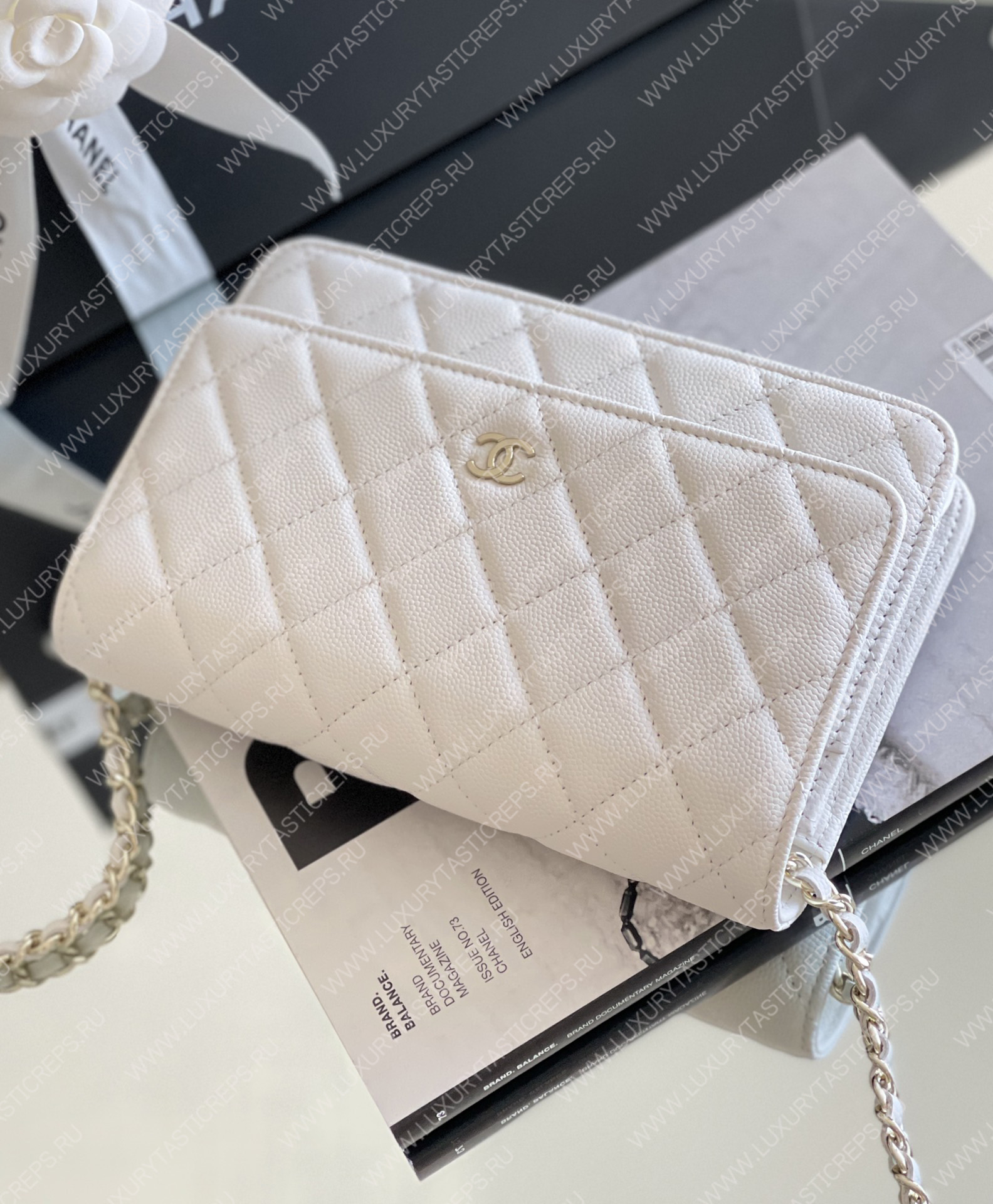 Ch*el mini flap bag white a33814