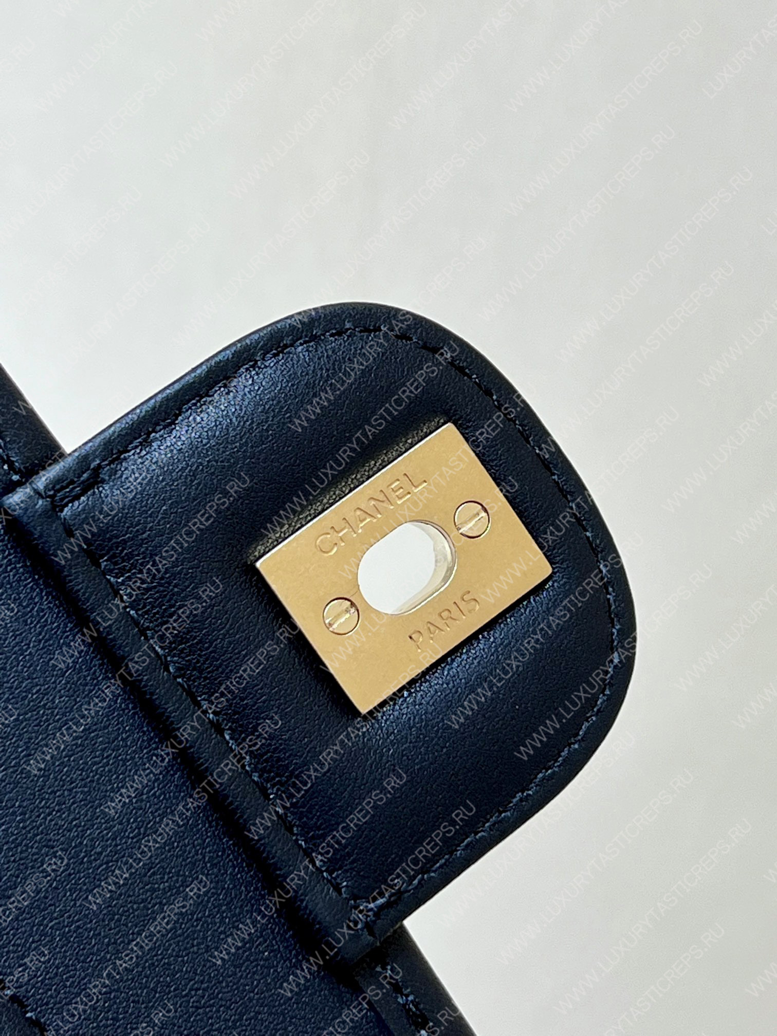 Ch*el small flap bag with top handle ecru, gray, beige & black as3653