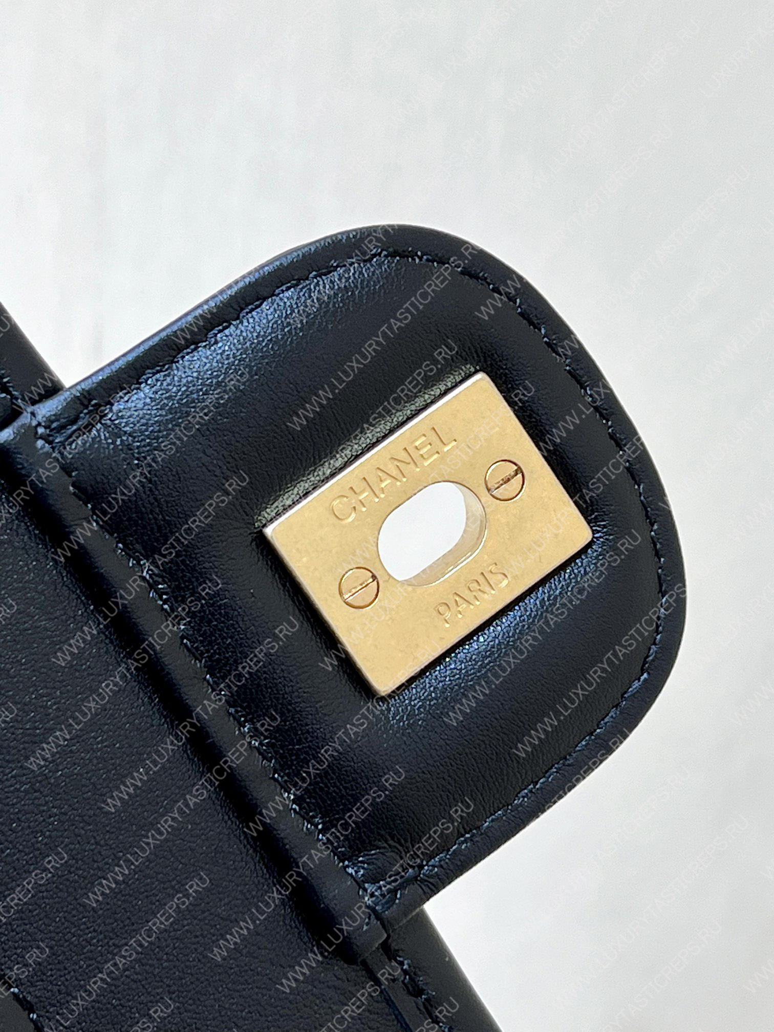 Ch*el small flap bag with top handle black, white & multicolor as3653