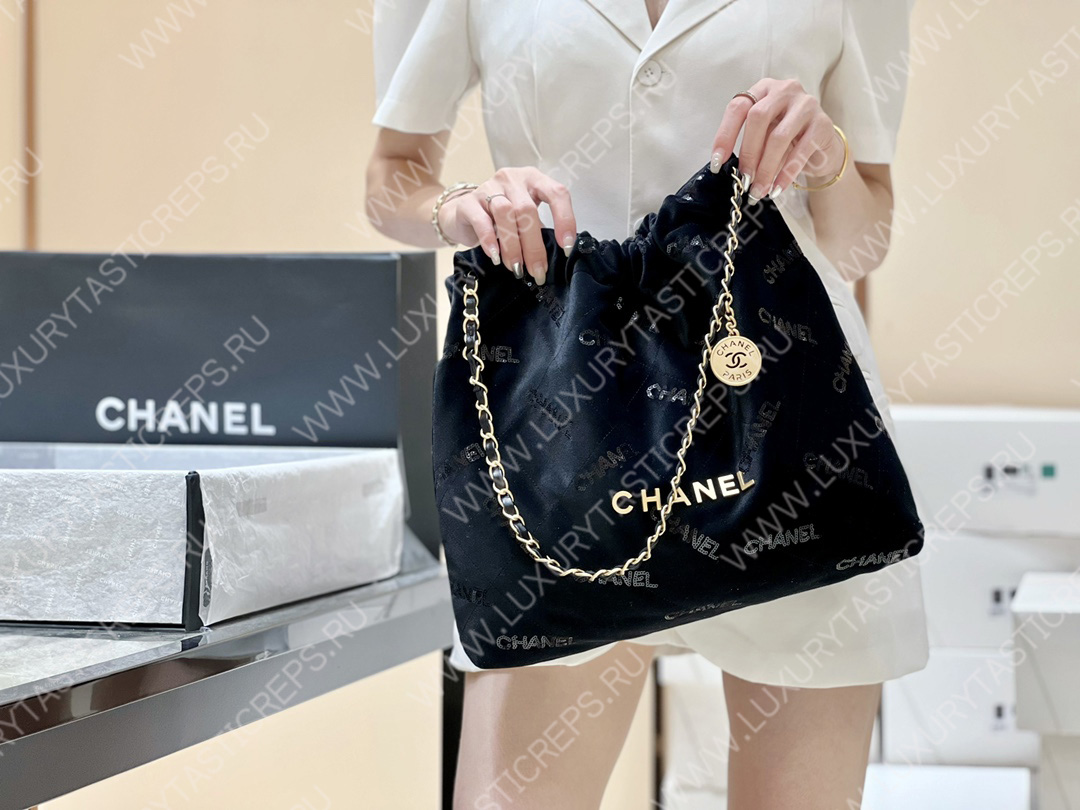 Ch*el 22 handbag black as3261