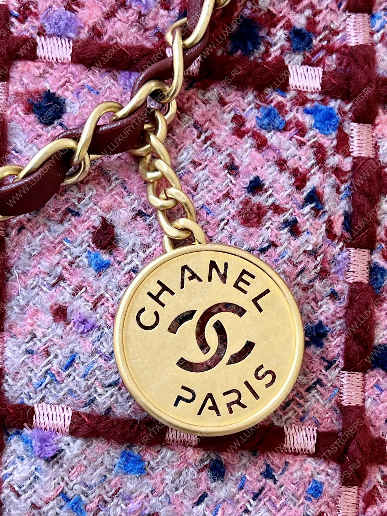 Ch*el 22 handbag pink, burgundy & multicolor as3260