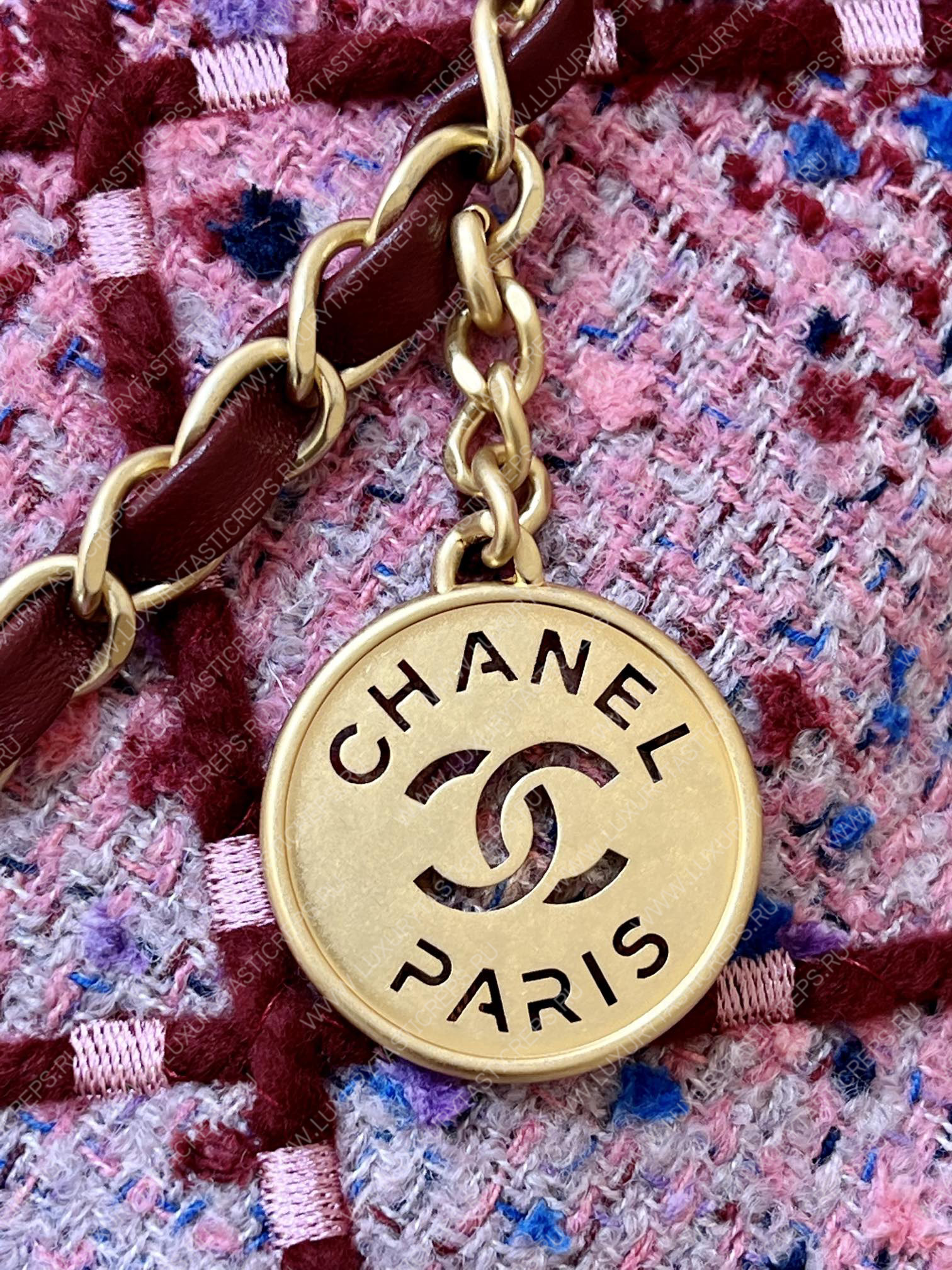 Ch*el 22 handbagbag, burgundy & multicolor as3261