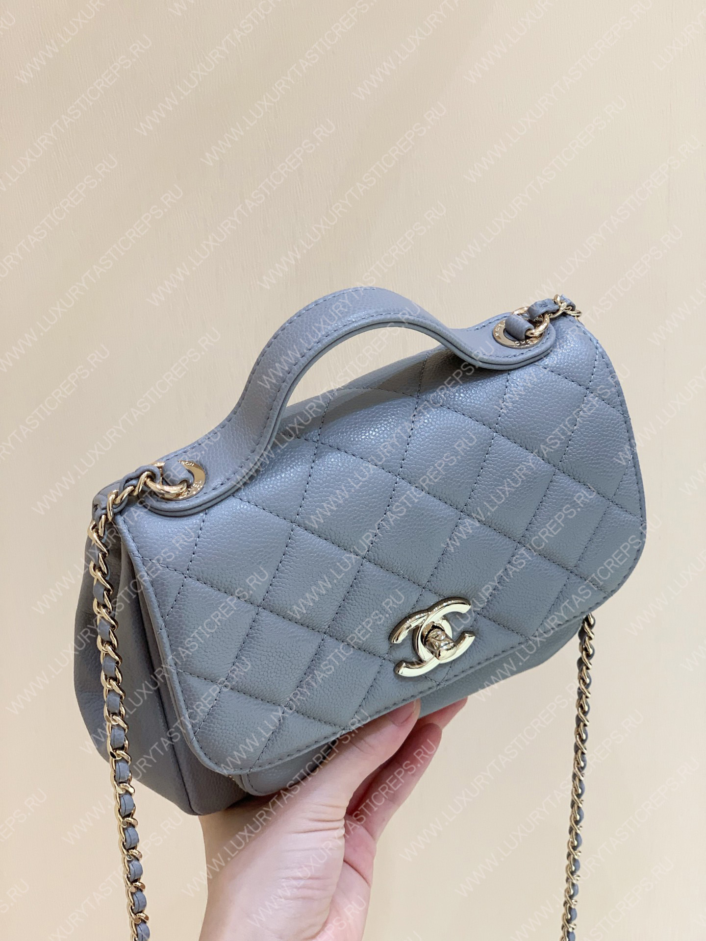 Ch*el small business affinity flap bag grey a93749