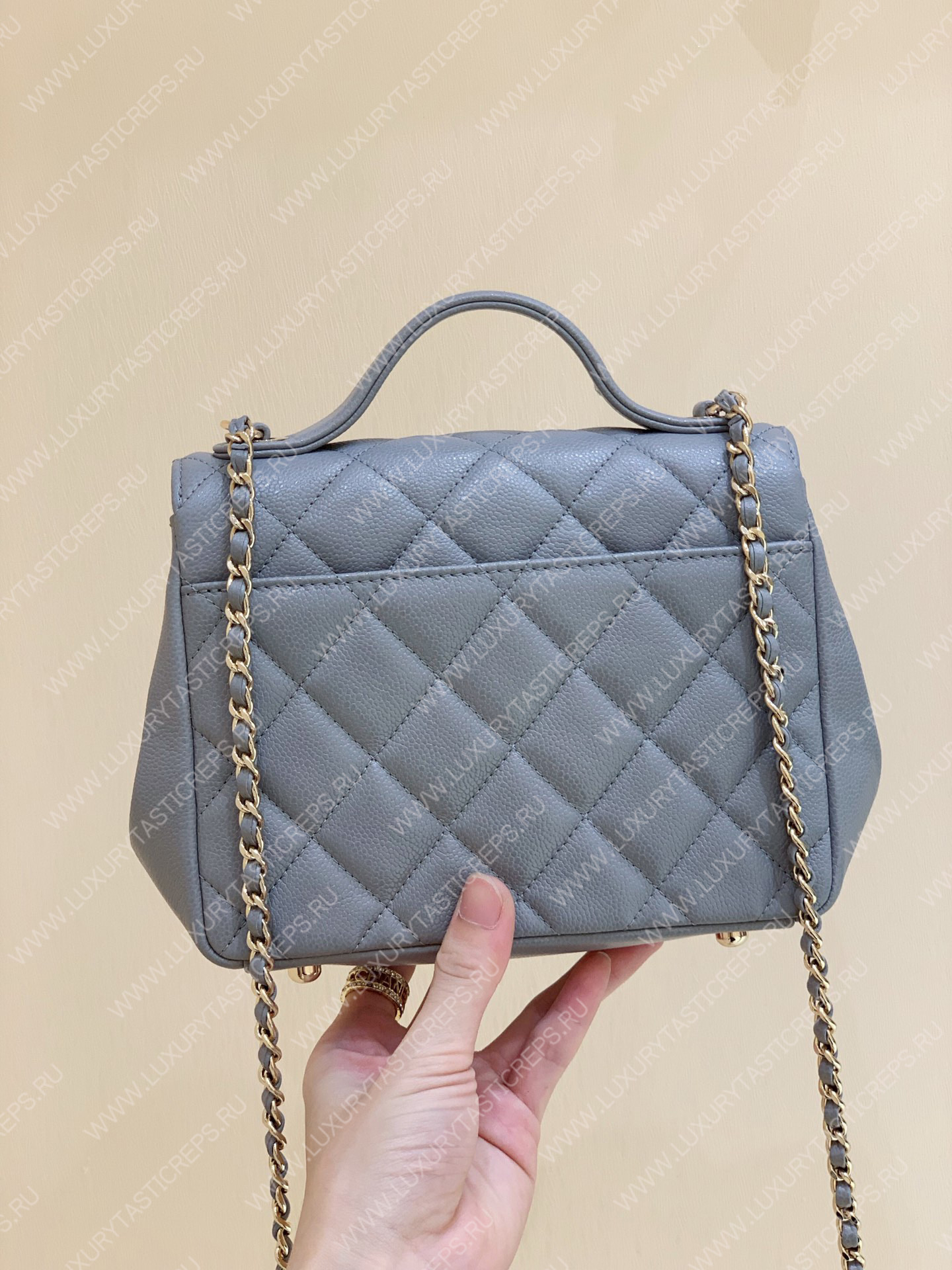 Ch*el small business affinity flap bag grey a93749