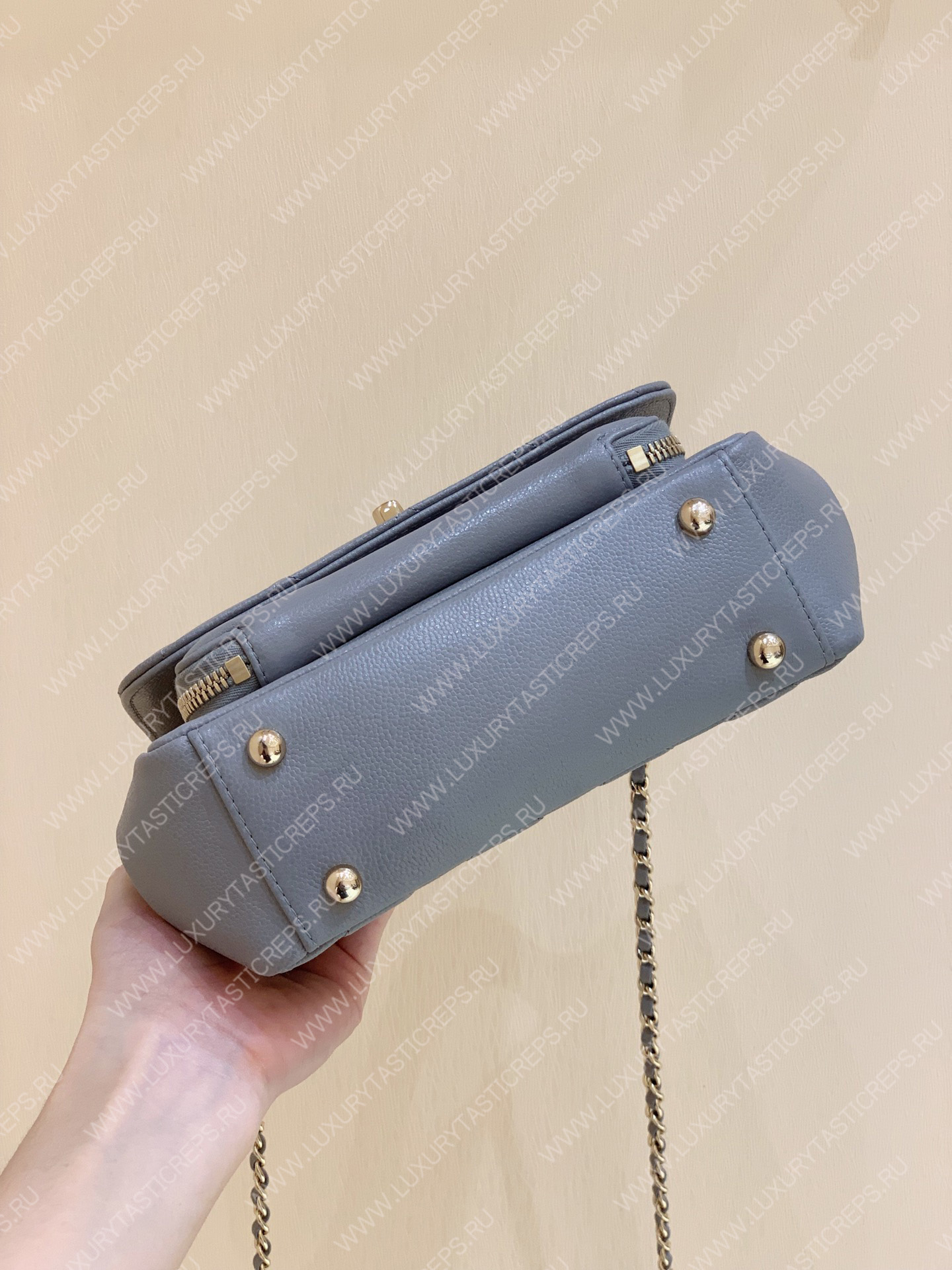 Ch*el small business affinity flap bag grey a93749