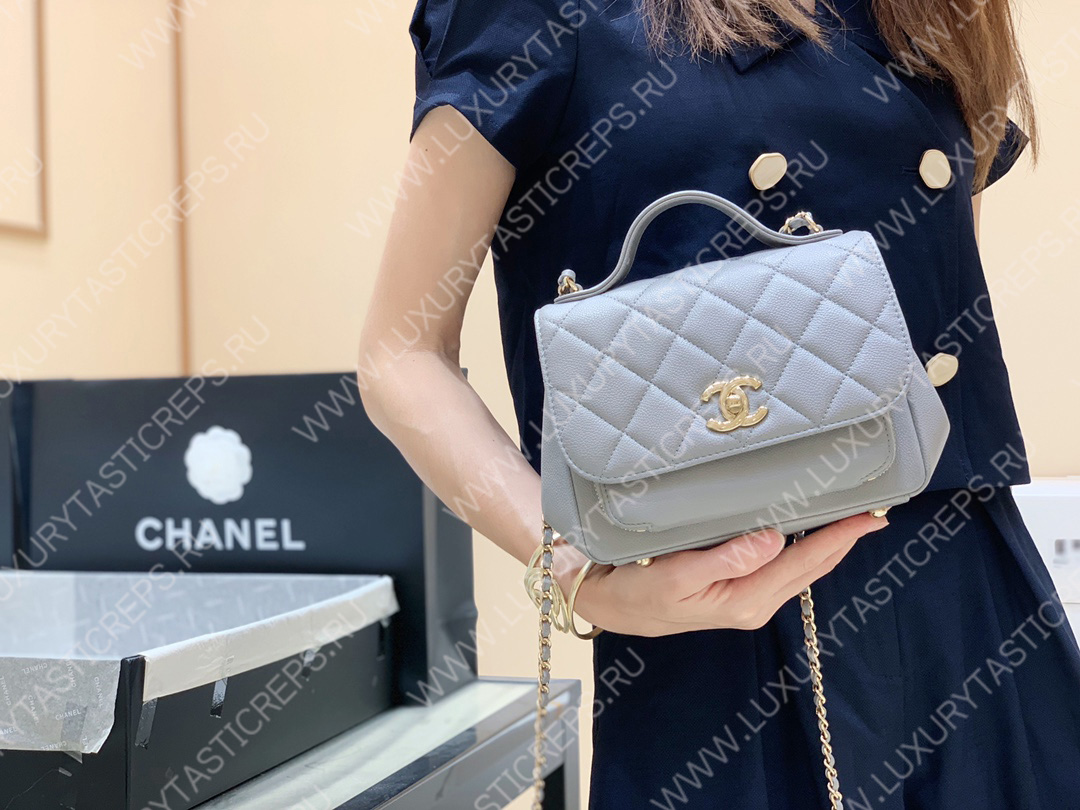 Ch*el small business affinity flap bag grey a93749