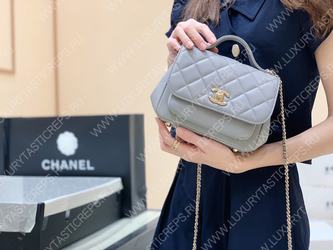 Ch*el small business affinity flap bag grey a93749