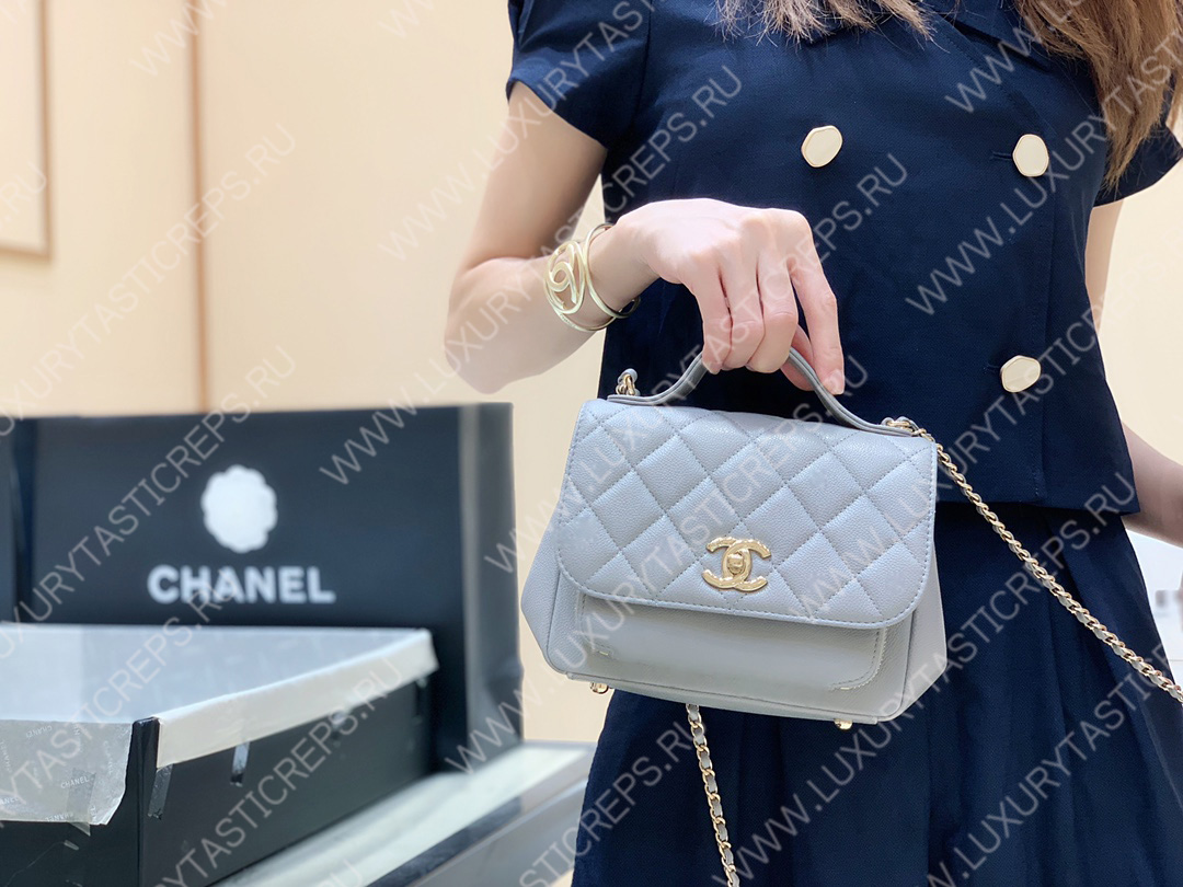 Ch*el small business affinity flap bag grey a93749