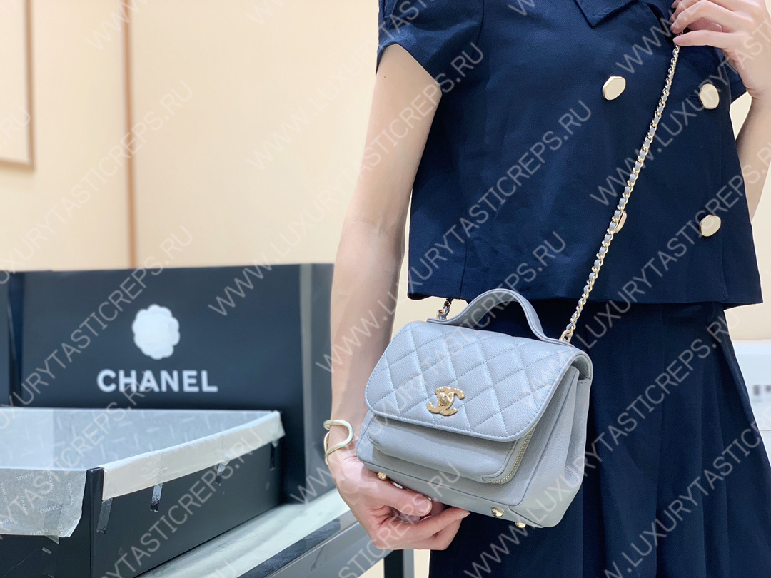 Ch*el small business affinity flap bag grey a93749