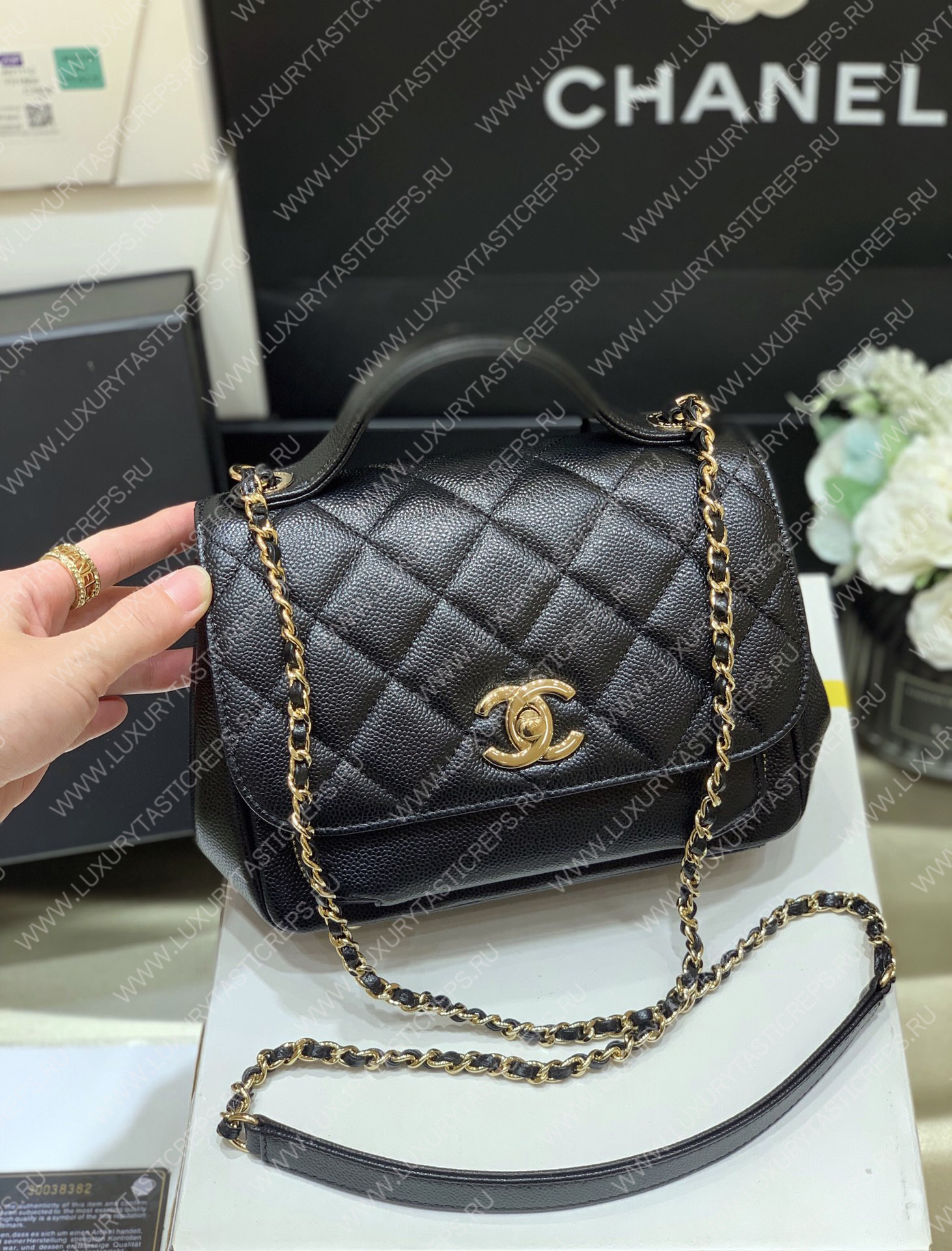 Ch*el small business affinity flap bag black a93749