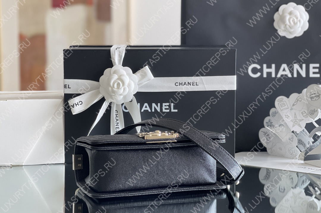 Ch*el boy handbag black a67086