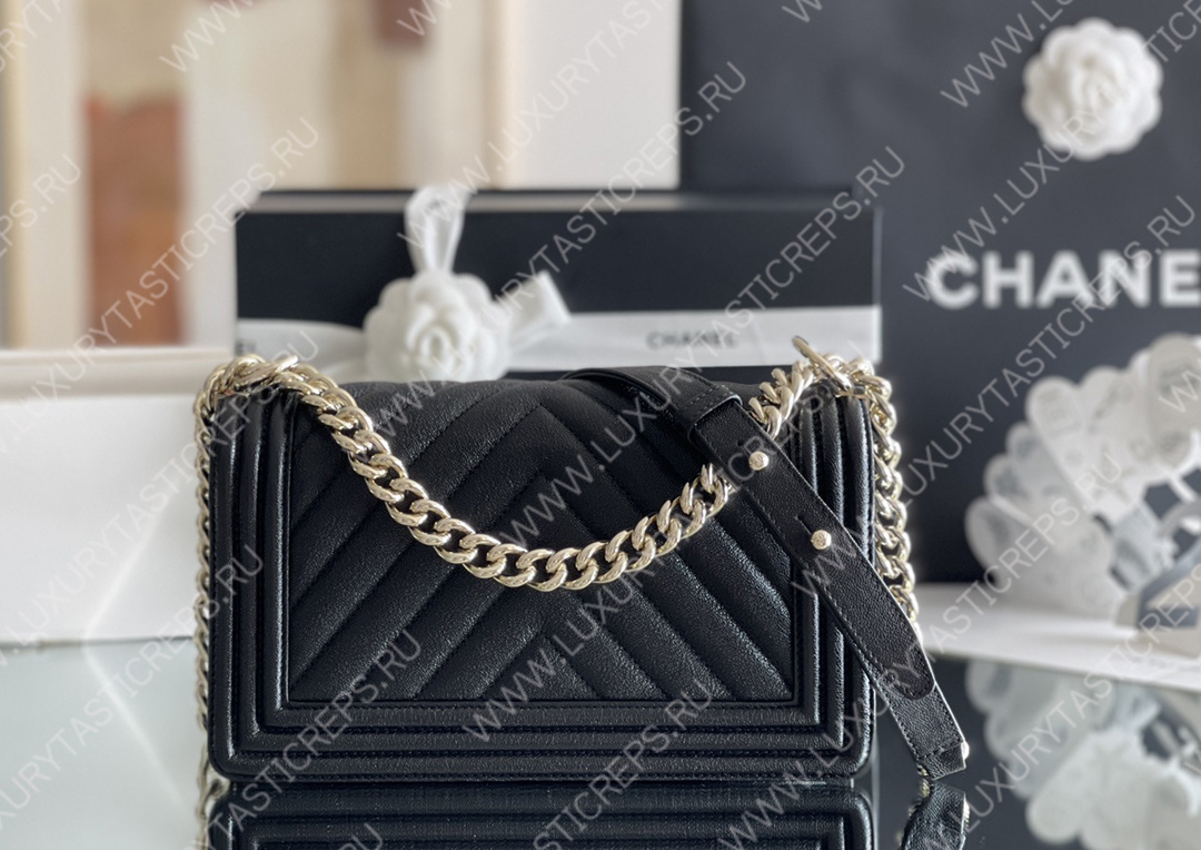Ch*el boy handbag black a67086