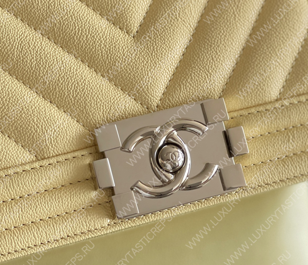 Ch*el boy handbag yellow a67086