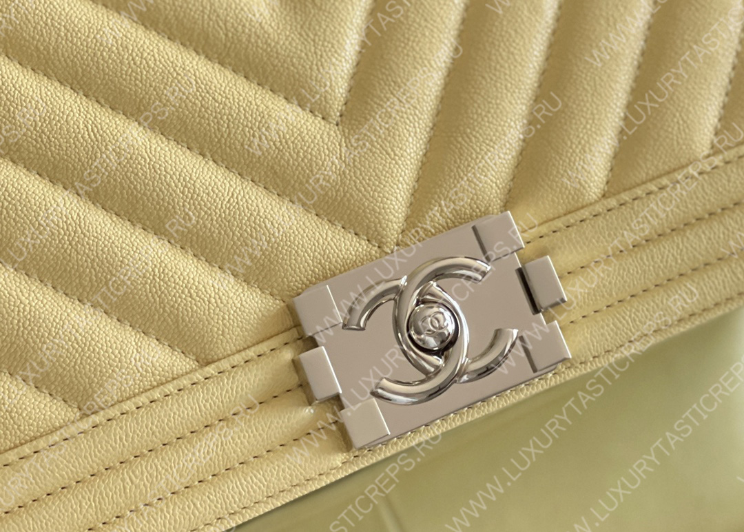 Ch*el boy handbag yellow a67086