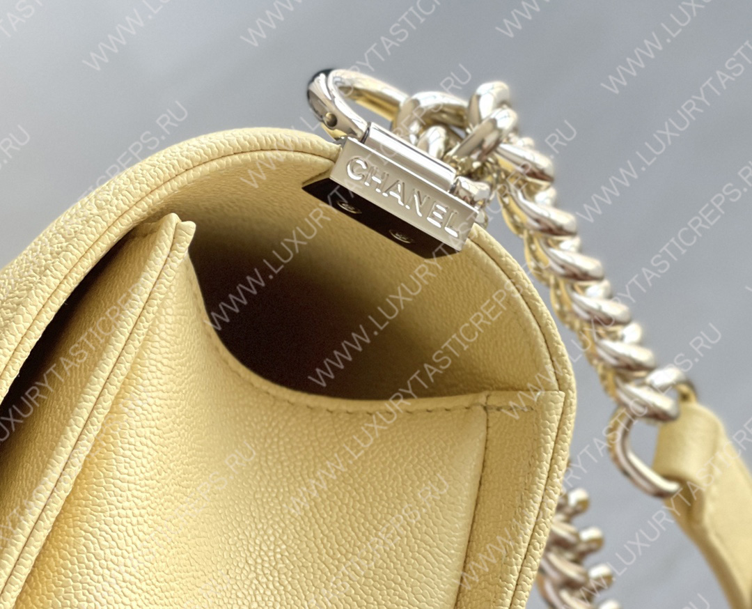 Ch*el boy handbag yellow a67086