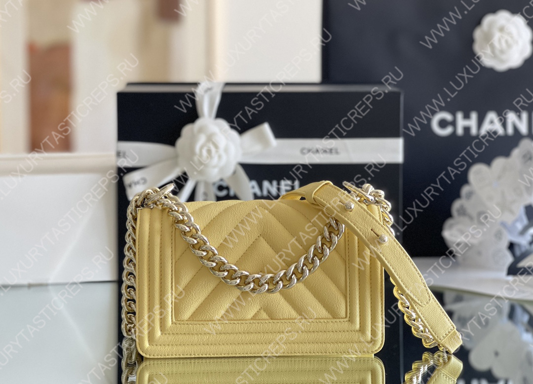 Ch*el small boy handbag yellow a67085