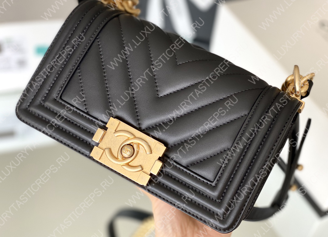 Ch*el small boy handbag black a67085