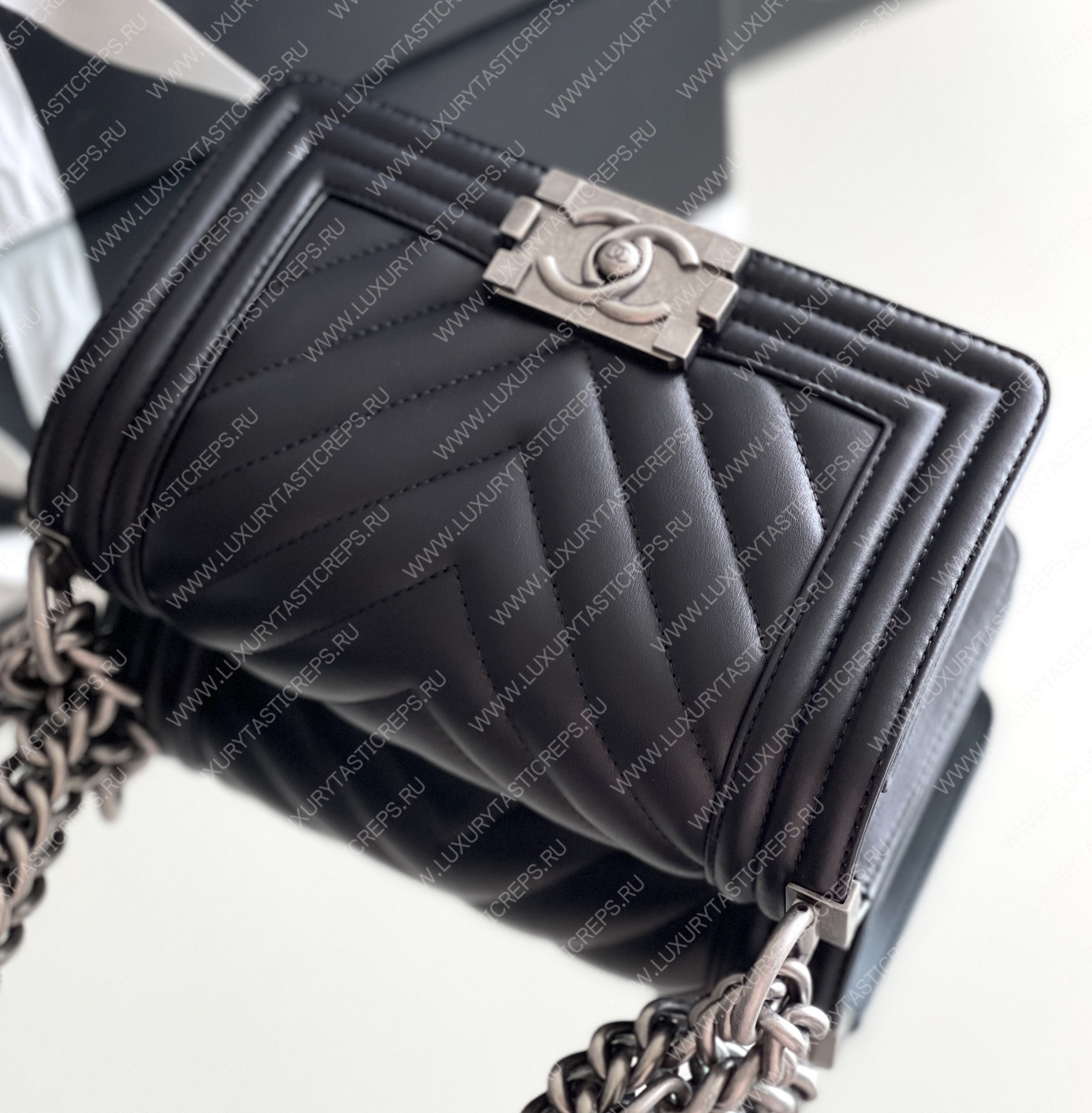 Ch*el small boy handbag black a67085