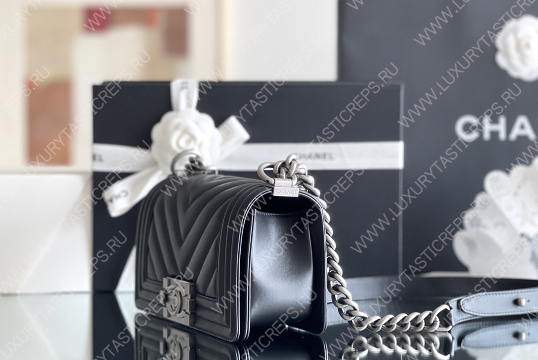 Ch*el small boy handbag black a67085